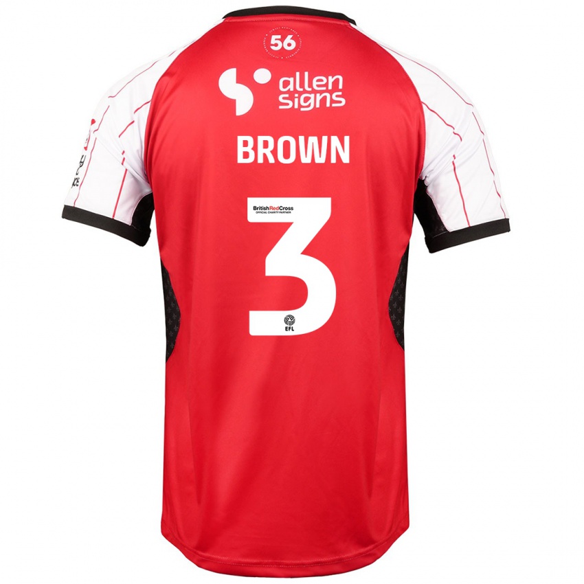 Kinder Jaden Brown #3 Weiß Heimtrikot Trikot 2024/25 T-Shirt Österreich