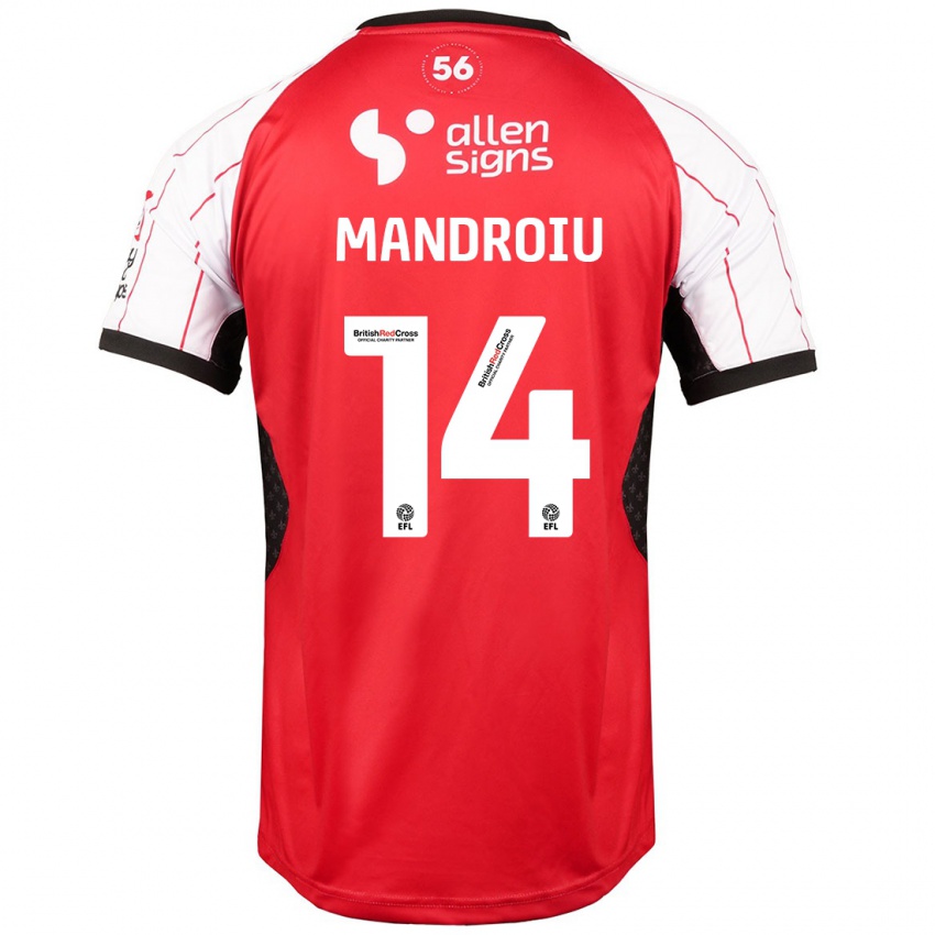 Kinder Daniel Mandroiu #14 Weiß Heimtrikot Trikot 2024/25 T-Shirt Österreich