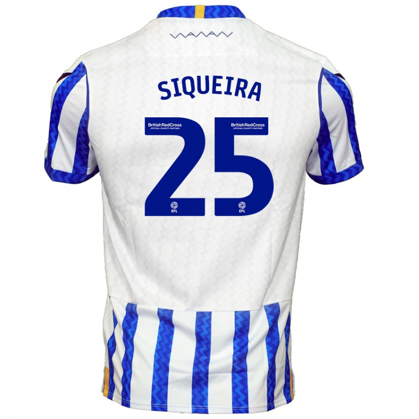 Kinder Guilherme Siqueira #25 Blau Weiß Heimtrikot Trikot 2024/25 T-Shirt Österreich