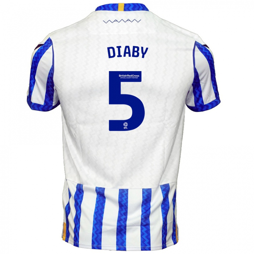 Kinder Bambo Diaby #5 Blau Weiß Heimtrikot Trikot 2024/25 T-Shirt Österreich