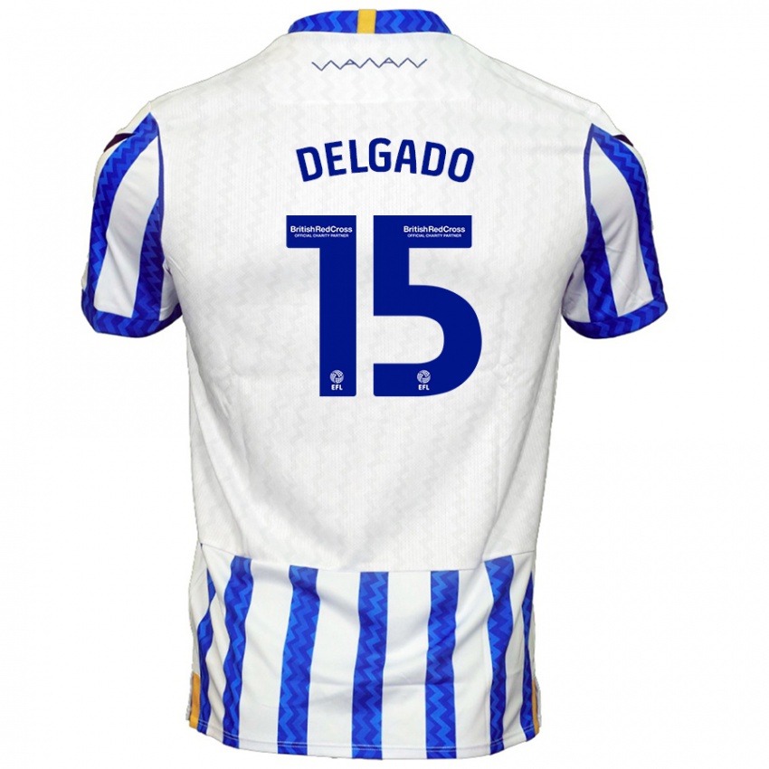 Kinder Juan Delgado #15 Blau Weiß Heimtrikot Trikot 2024/25 T-Shirt Österreich