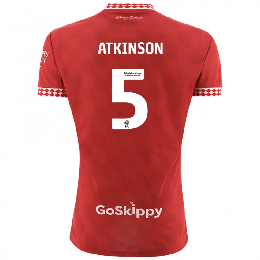 Kinder Rob Atkinson #5 Rot Heimtrikot Trikot 2024/25 T-Shirt Österreich