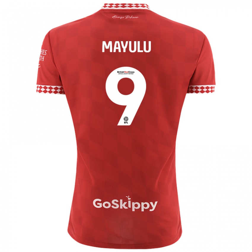 Kinder Fally Mayulu #9 Rot Heimtrikot Trikot 2024/25 T-Shirt Österreich