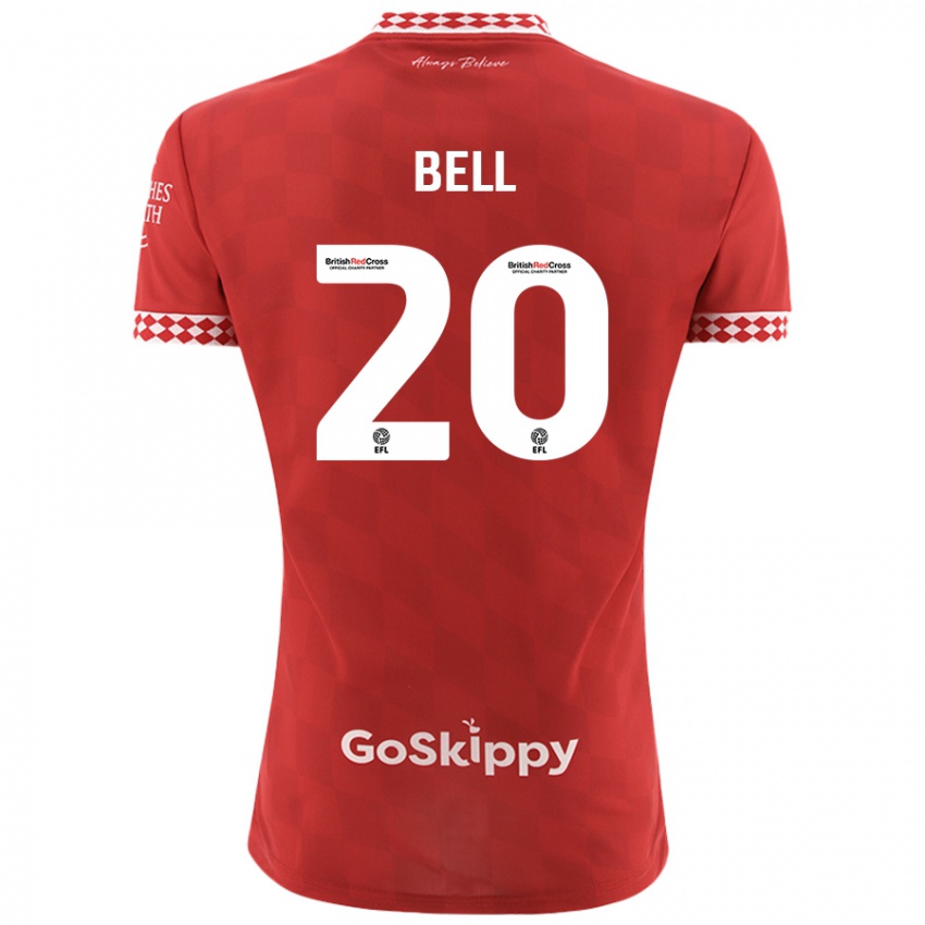 Kinder Sam Bell #20 Rot Heimtrikot Trikot 2024/25 T-Shirt Österreich