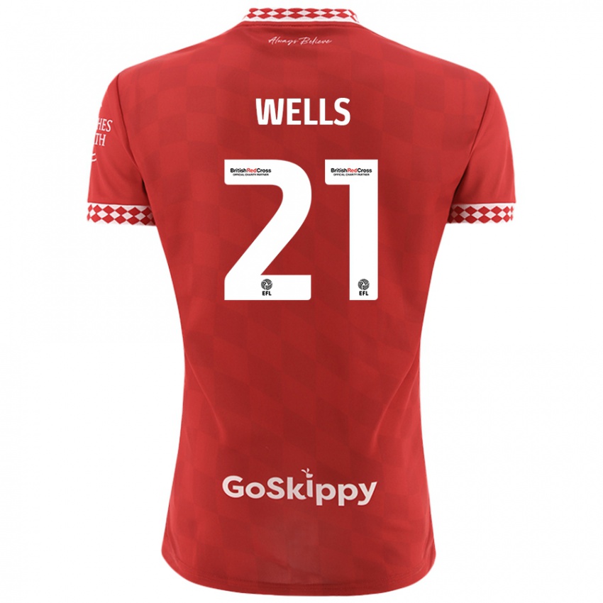 Kinder Nahki Wells #21 Rot Heimtrikot Trikot 2024/25 T-Shirt Österreich