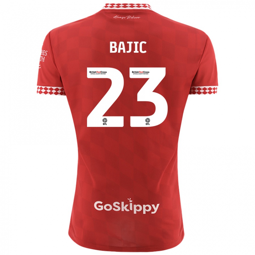 Kinder Stefan Bajic #23 Rot Heimtrikot Trikot 2024/25 T-Shirt Österreich