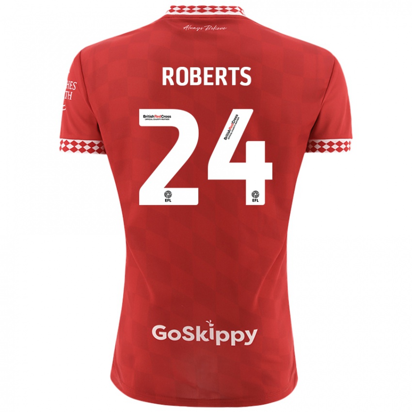 Kinder Haydon Roberts #24 Rot Heimtrikot Trikot 2024/25 T-Shirt Österreich