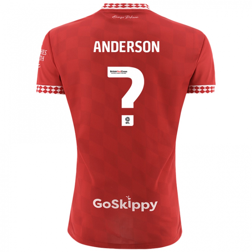 Kinder Taine Anderson #0 Rot Heimtrikot Trikot 2024/25 T-Shirt Österreich