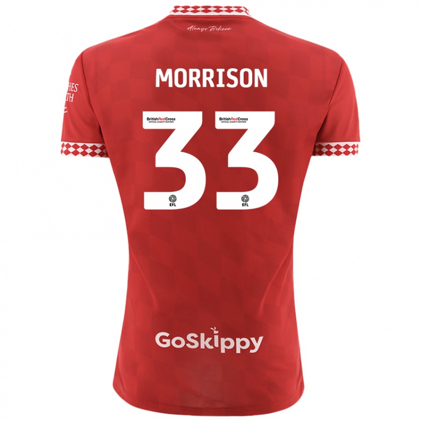 Kinder Elijah Morrison #33 Rot Heimtrikot Trikot 2024/25 T-Shirt Österreich