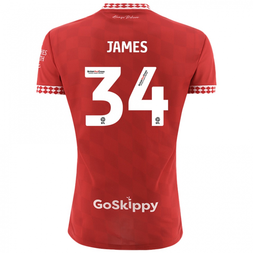 Kinder Joseph James #34 Rot Heimtrikot Trikot 2024/25 T-Shirt Österreich