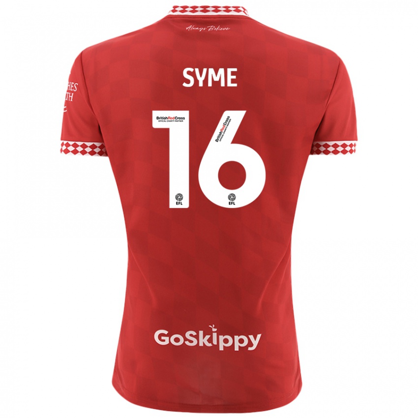 Kinder Emily Syme #16 Rot Heimtrikot Trikot 2024/25 T-Shirt Österreich