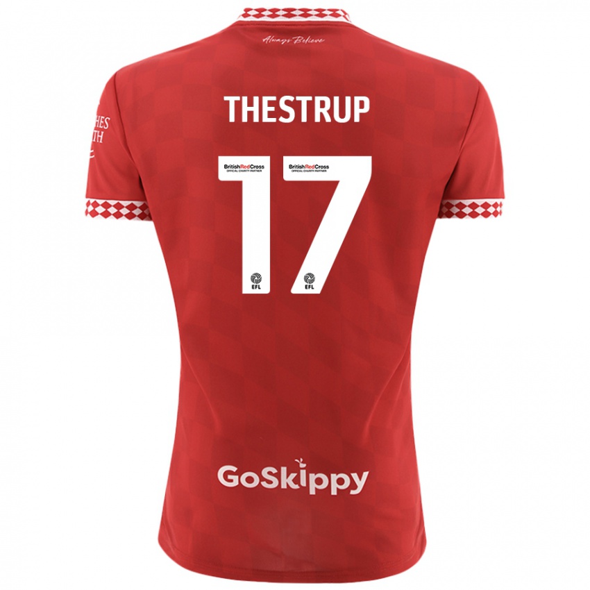 Kinder Amalie Thestrup #17 Rot Heimtrikot Trikot 2024/25 T-Shirt Österreich