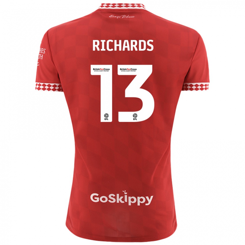 Kinder Harvey Wiles-Richards #13 Rot Heimtrikot Trikot 2024/25 T-Shirt Österreich