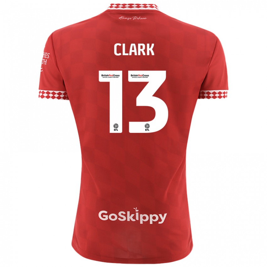 Kinder Olivia Clark #13 Rot Heimtrikot Trikot 2024/25 T-Shirt Österreich