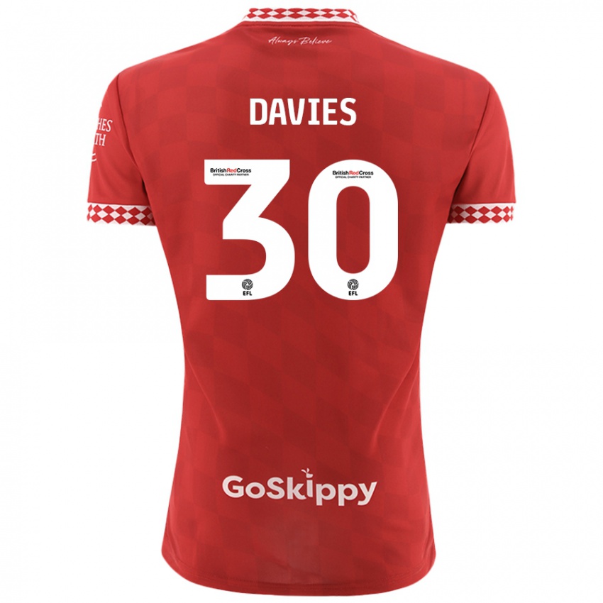 Kinder Yasmin Davies #30 Rot Heimtrikot Trikot 2024/25 T-Shirt Österreich