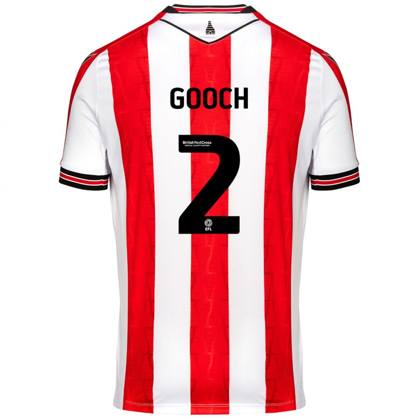 Kinder Lynden Gooch #2 Rot Weiß Heimtrikot Trikot 2024/25 T-Shirt Österreich