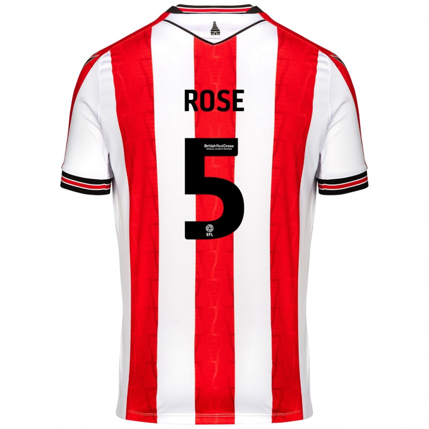 Kinder Michael Rose #5 Rot Weiß Heimtrikot Trikot 2024/25 T-Shirt Österreich