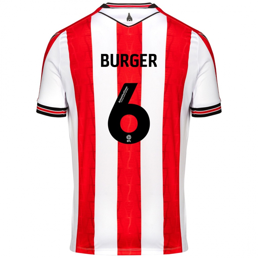 Kinder Wouter Burger #6 Rot Weiß Heimtrikot Trikot 2024/25 T-Shirt Österreich