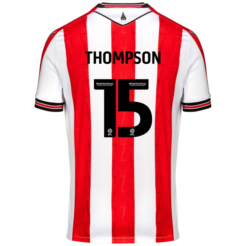 Kinder Jordan Thompson #15 Rot Weiß Heimtrikot Trikot 2024/25 T-Shirt Österreich