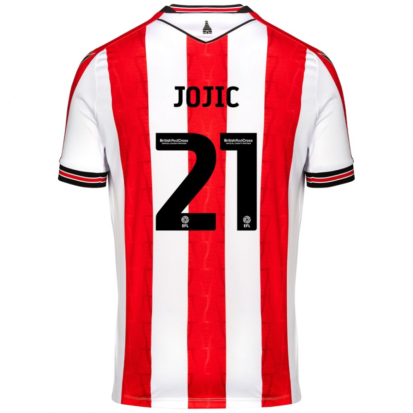 Kinder Nikola Jojic #21 Rot Weiß Heimtrikot Trikot 2024/25 T-Shirt Österreich