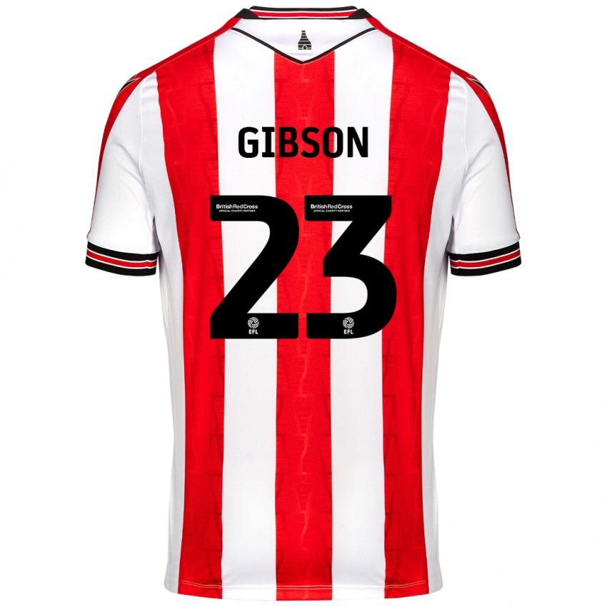 Kinder Ben Gibson #23 Rot Weiß Heimtrikot Trikot 2024/25 T-Shirt Österreich