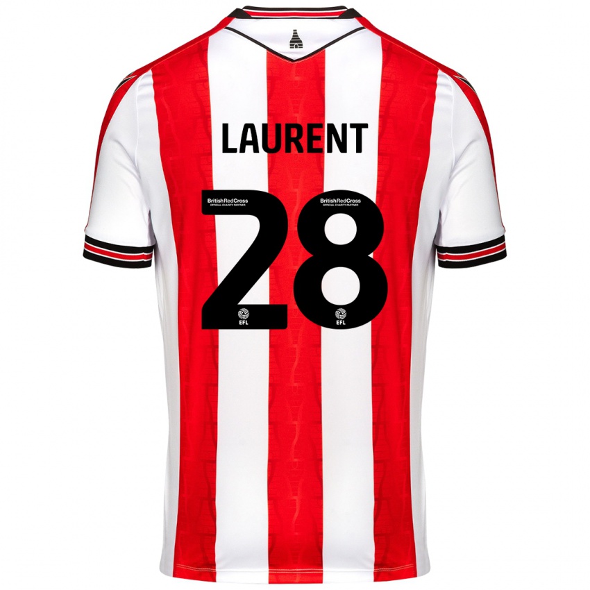 Kinder Josh Laurent #28 Rot Weiß Heimtrikot Trikot 2024/25 T-Shirt Österreich