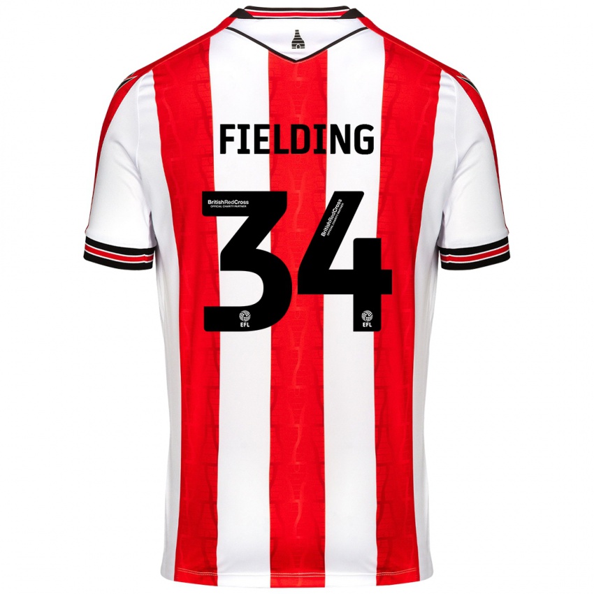 Kinder Frank Fielding #34 Rot Weiß Heimtrikot Trikot 2024/25 T-Shirt Österreich