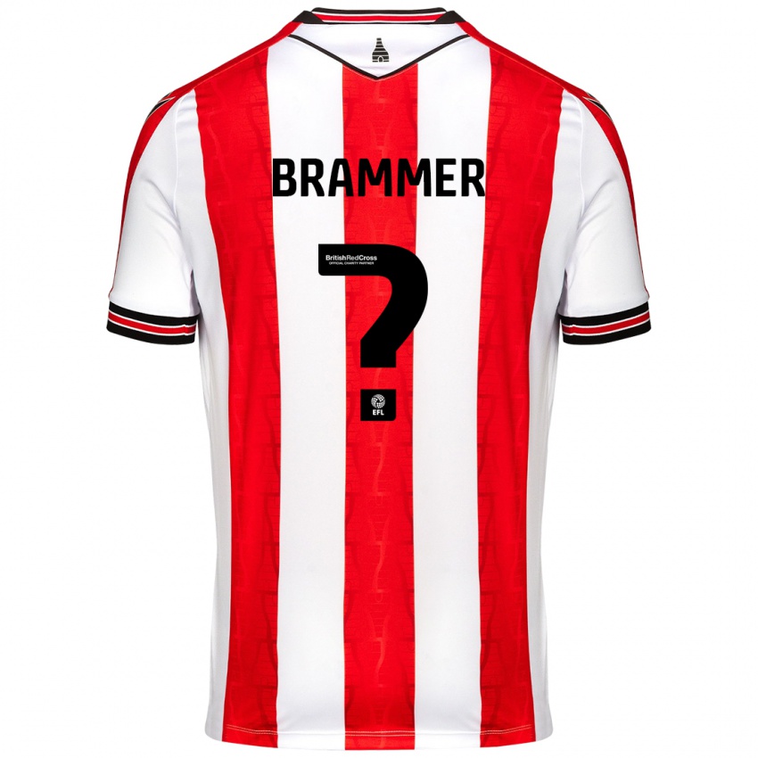 Kinder Ruben Brammer #0 Rot Weiß Heimtrikot Trikot 2024/25 T-Shirt Österreich