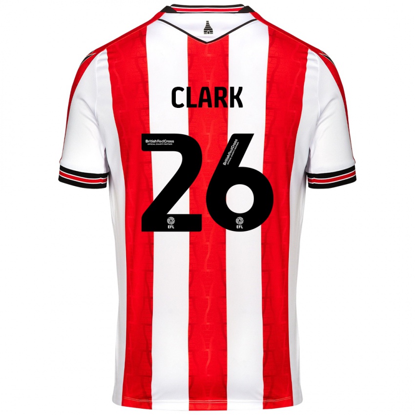 Kinder Ciaran Clark #26 Rot Weiß Heimtrikot Trikot 2024/25 T-Shirt Österreich