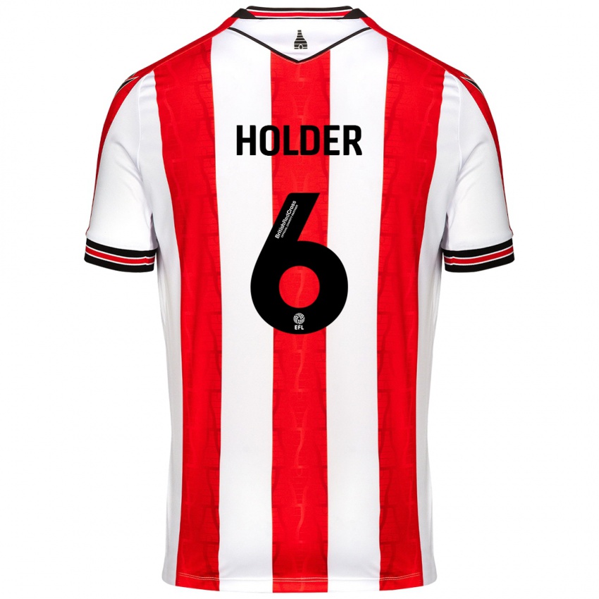 Kinder Molly Holder #6 Rot Weiß Heimtrikot Trikot 2024/25 T-Shirt Österreich