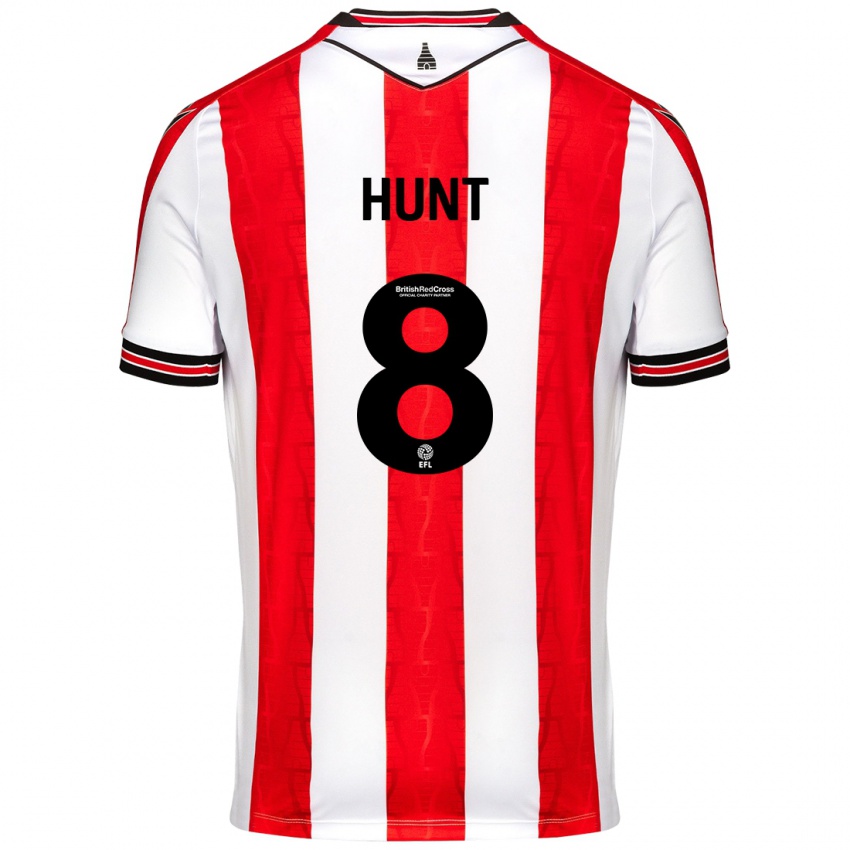 Kinder Abby Hunt #8 Rot Weiß Heimtrikot Trikot 2024/25 T-Shirt Österreich