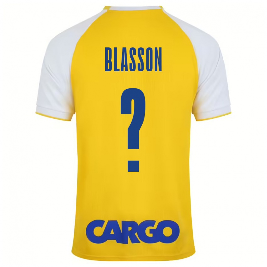 Kinder Ariel Blasson #0 Gelb Weiß Heimtrikot Trikot 2024/25 T-Shirt Österreich