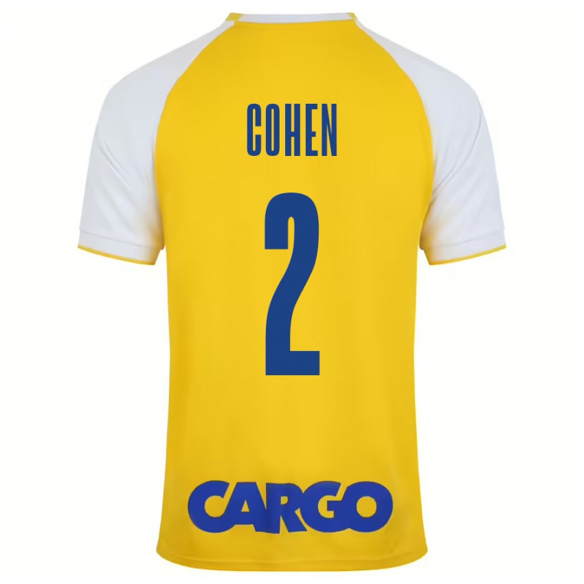 Kinder Avishay Cohen #2 Gelb Weiß Heimtrikot Trikot 2024/25 T-Shirt Österreich