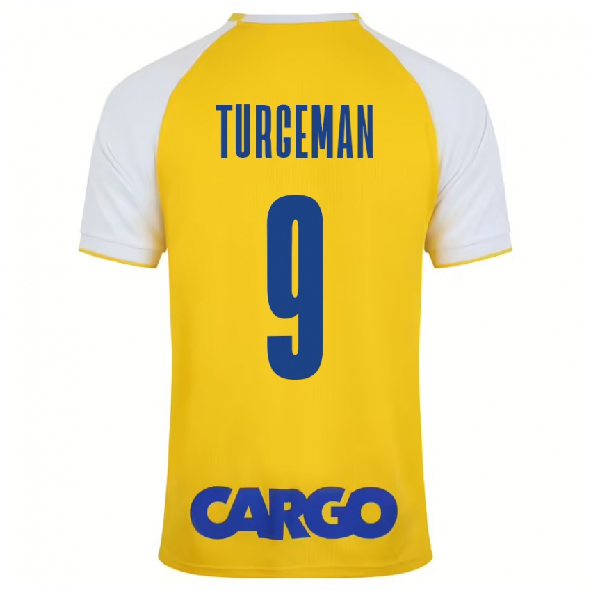 Kinder Dor Turgeman #9 Gelb Weiß Heimtrikot Trikot 2024/25 T-Shirt Österreich