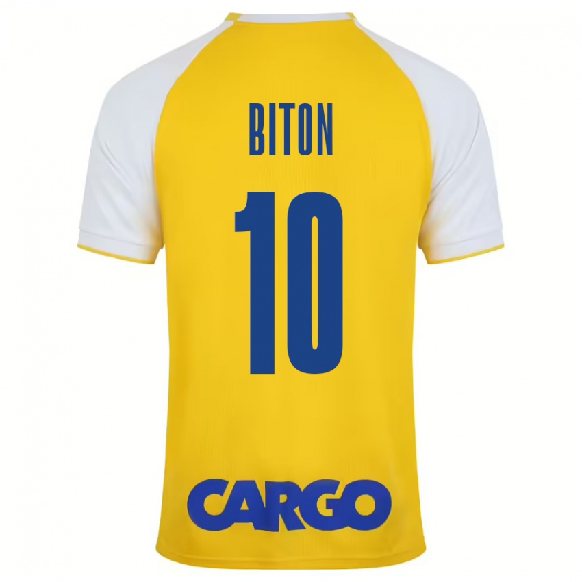 Kinder Dan Biton #10 Gelb Weiß Heimtrikot Trikot 2024/25 T-Shirt Österreich