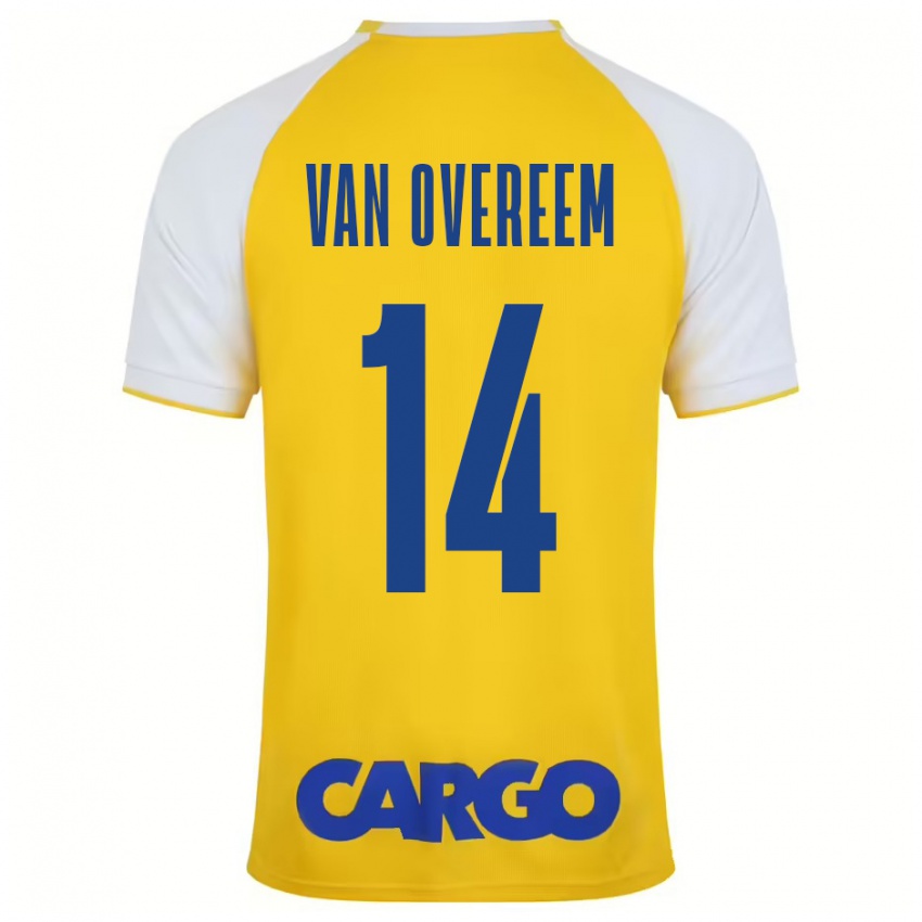 Kinder Joris Van Overeem #14 Gelb Weiß Heimtrikot Trikot 2024/25 T-Shirt Österreich