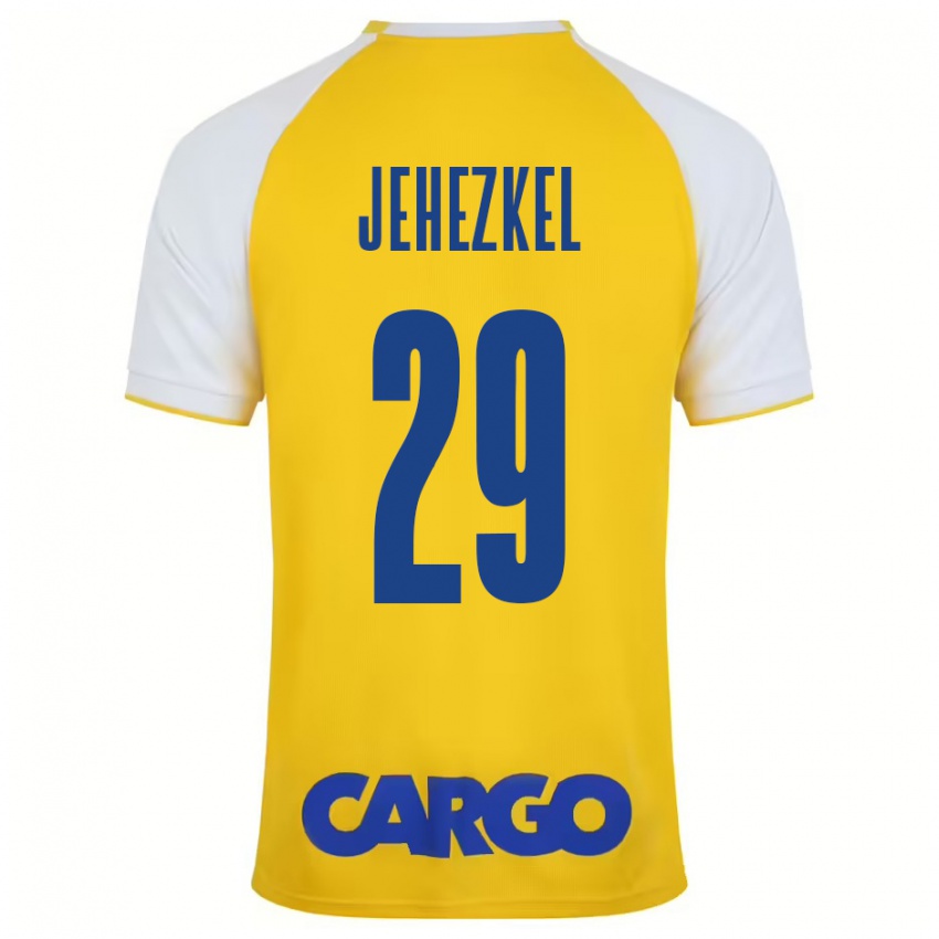 Kinder Sagiv Jehezkel #29 Gelb Weiß Heimtrikot Trikot 2024/25 T-Shirt Österreich