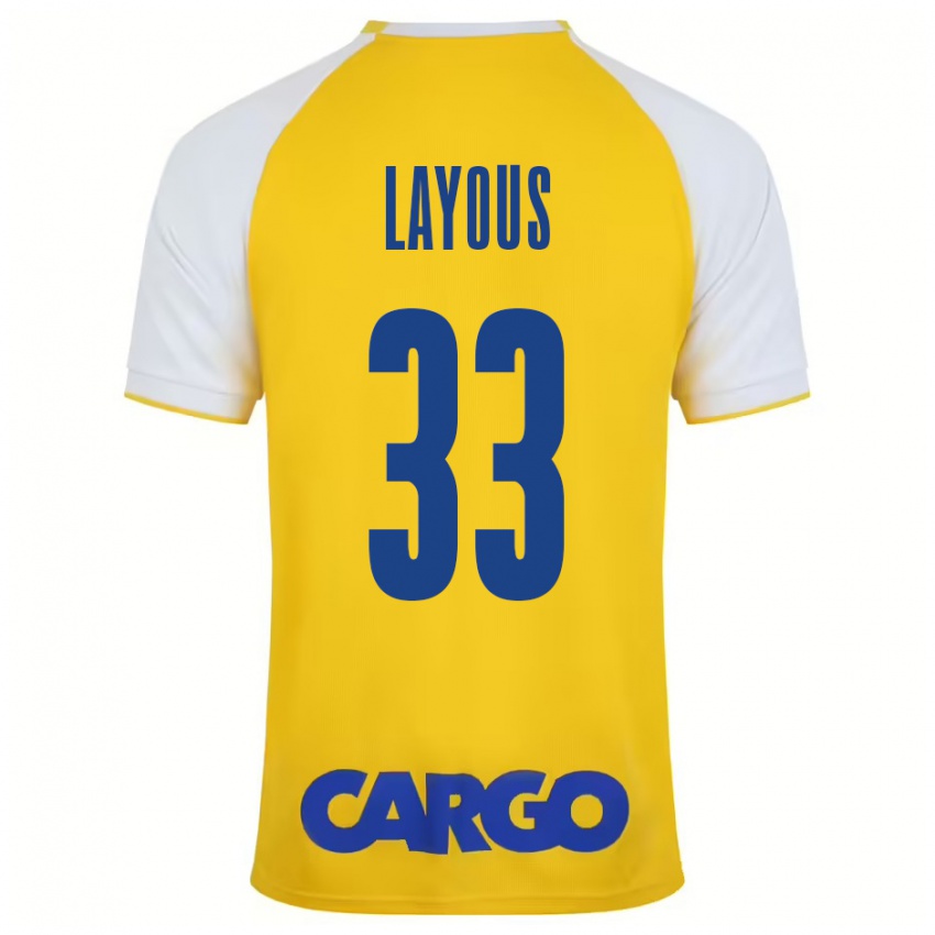 Kinder Hisham Layous #33 Gelb Weiß Heimtrikot Trikot 2024/25 T-Shirt Österreich