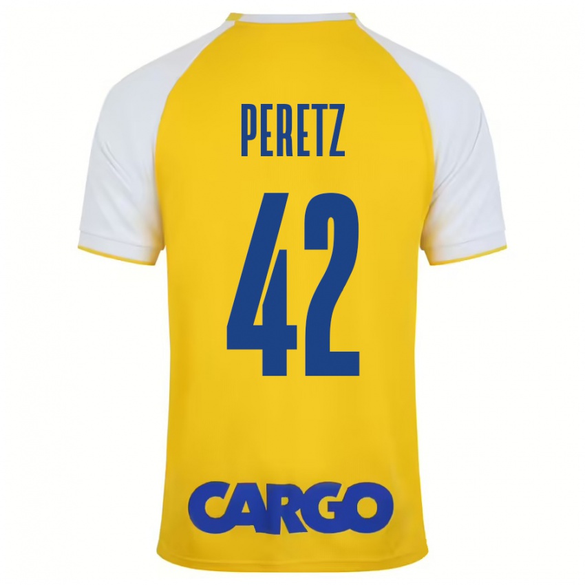 Kinder Dor Peretz #42 Gelb Weiß Heimtrikot Trikot 2024/25 T-Shirt Österreich