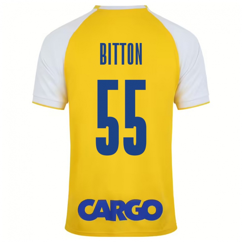 Kinder Nir Bitton #55 Gelb Weiß Heimtrikot Trikot 2024/25 T-Shirt Österreich