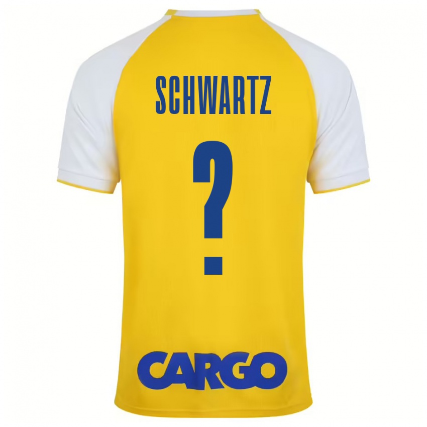 Kinder Noam Schwartz #0 Gelb Weiß Heimtrikot Trikot 2024/25 T-Shirt Österreich