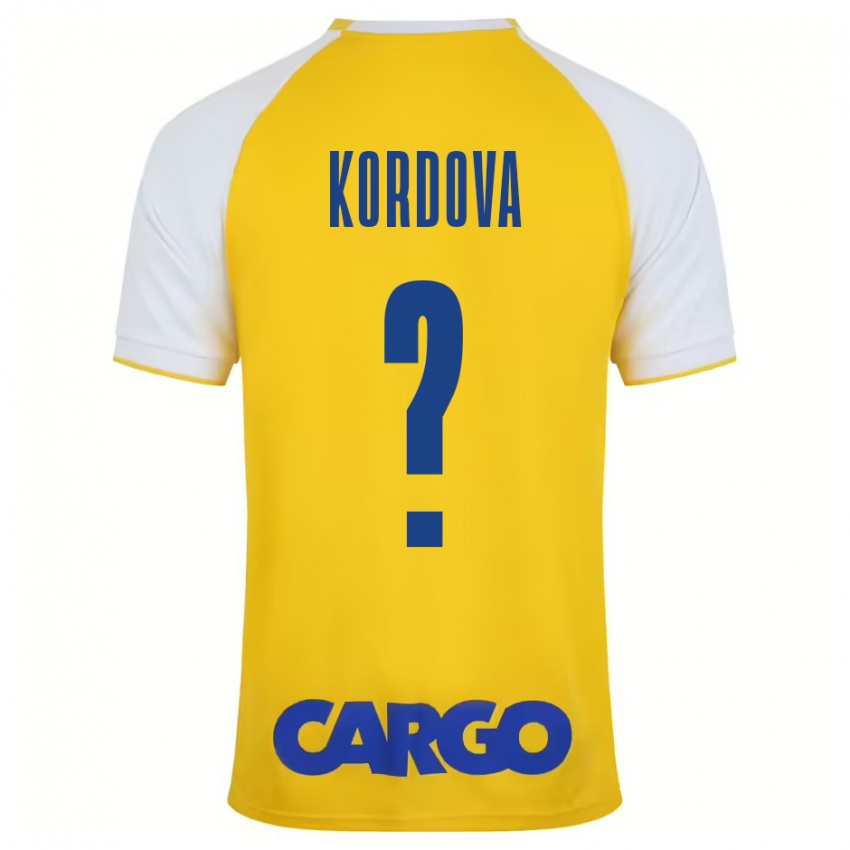 Kinder Adir Kordova #0 Gelb Weiß Heimtrikot Trikot 2024/25 T-Shirt Österreich