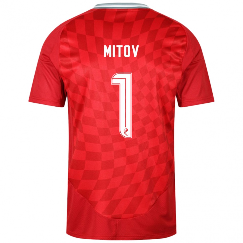 Kinder Dimitar Mitov #1 Rot Heimtrikot Trikot 2024/25 T-Shirt Österreich