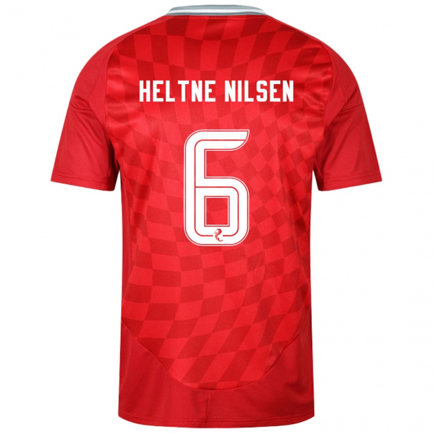 Kinder Sivert Heltne Nilsen #6 Rot Heimtrikot Trikot 2024/25 T-Shirt Österreich