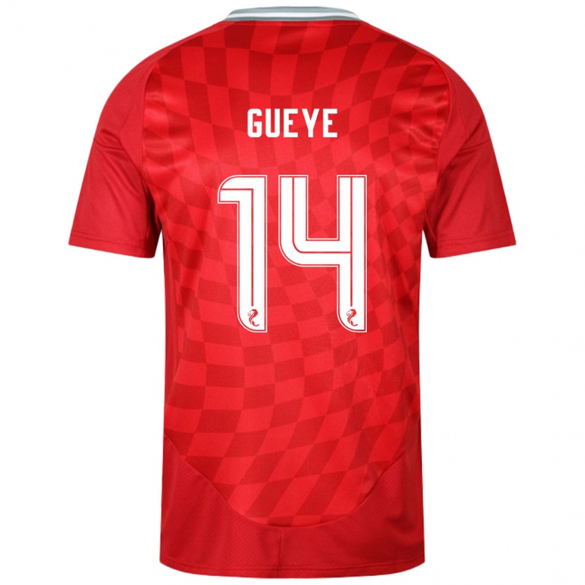 Kinder Pape Habib Gueye #14 Rot Heimtrikot Trikot 2024/25 T-Shirt Österreich