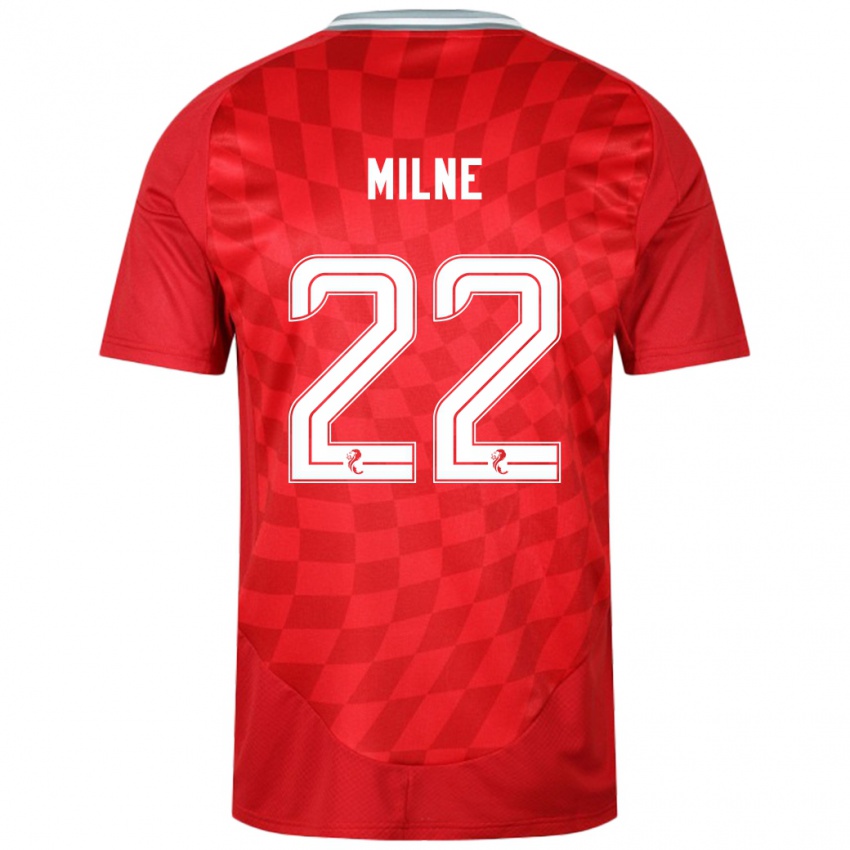 Kinder Jack Milne #22 Rot Heimtrikot Trikot 2024/25 T-Shirt Österreich