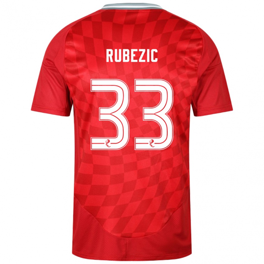 Kinder Slobodan Rubezic #33 Rot Heimtrikot Trikot 2024/25 T-Shirt Österreich