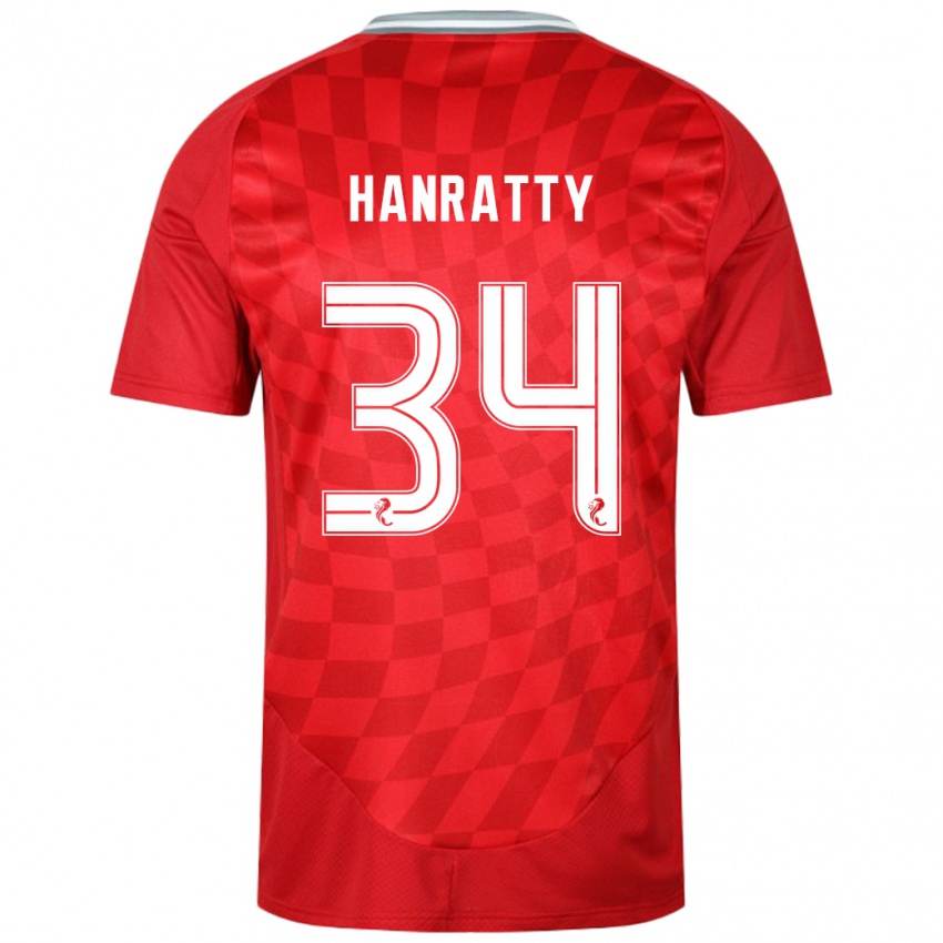 Kinder Kevin Hanratty #34 Rot Heimtrikot Trikot 2024/25 T-Shirt Österreich