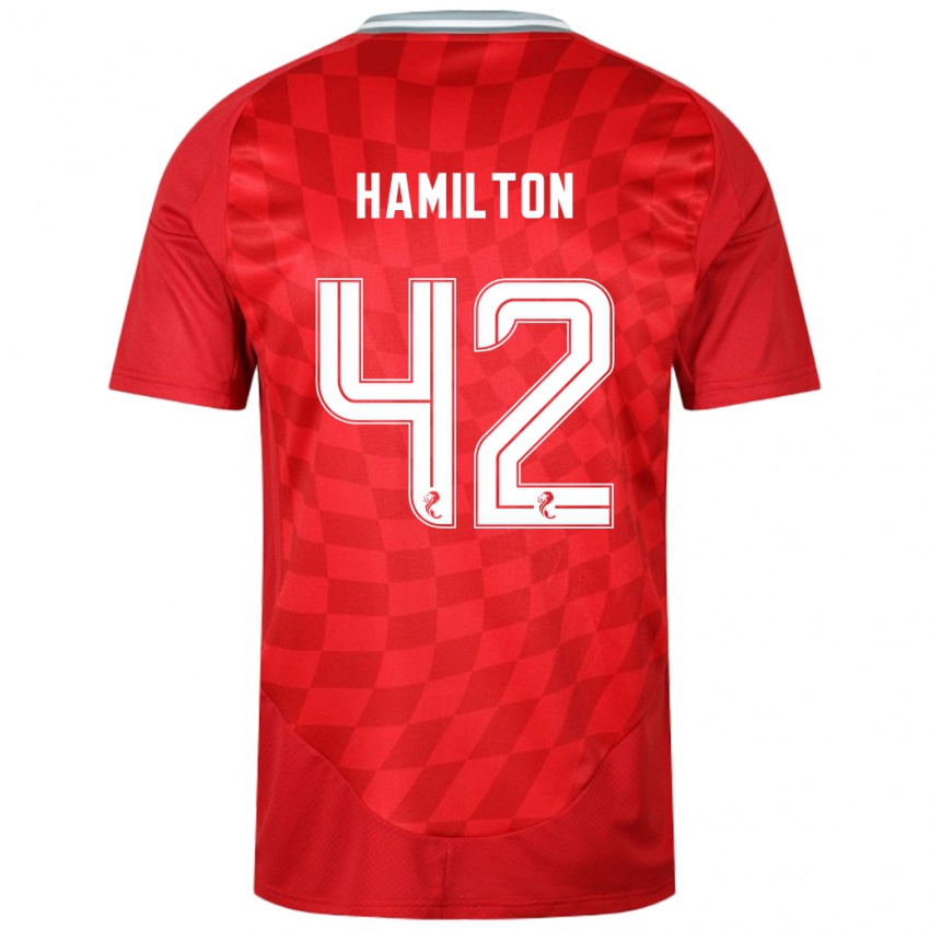 Kinder Brendan Hamilton #42 Rot Heimtrikot Trikot 2024/25 T-Shirt Österreich