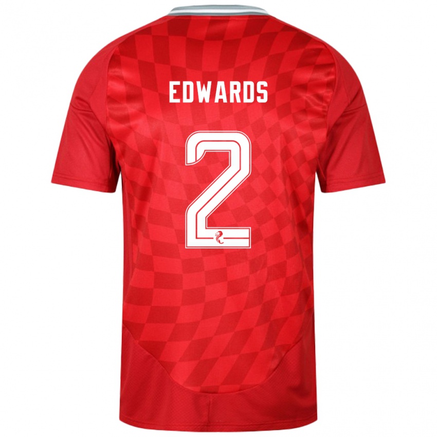 Kinder Lois Edwards #2 Rot Heimtrikot Trikot 2024/25 T-Shirt Österreich